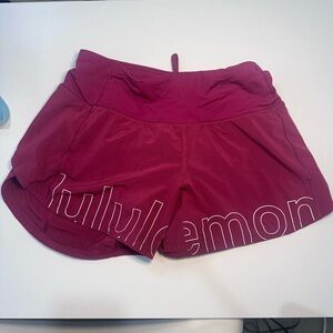 Lululemon red shorts, track, cross country, running, workout, athletics